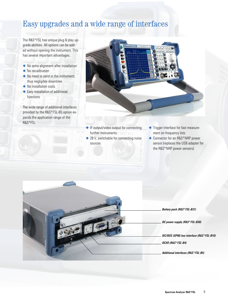 Easy upgrades and a wide range of interfaces | Atec Rohde-Schwarz-FSL3-FSL6 User Manual | Page 9 / 16