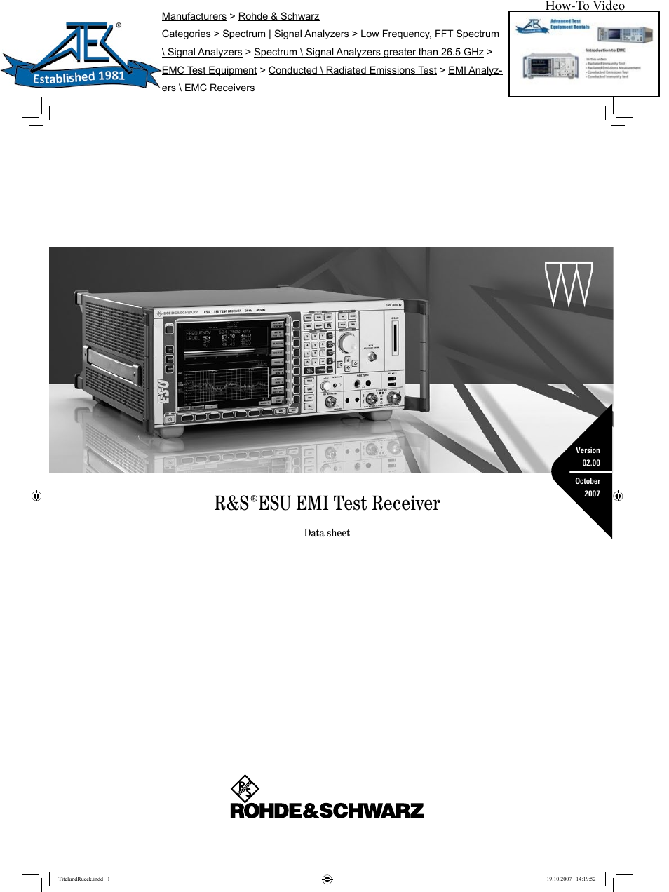 Atec Rohde-Schwarz-ESU-40 User Manual | 24 pages