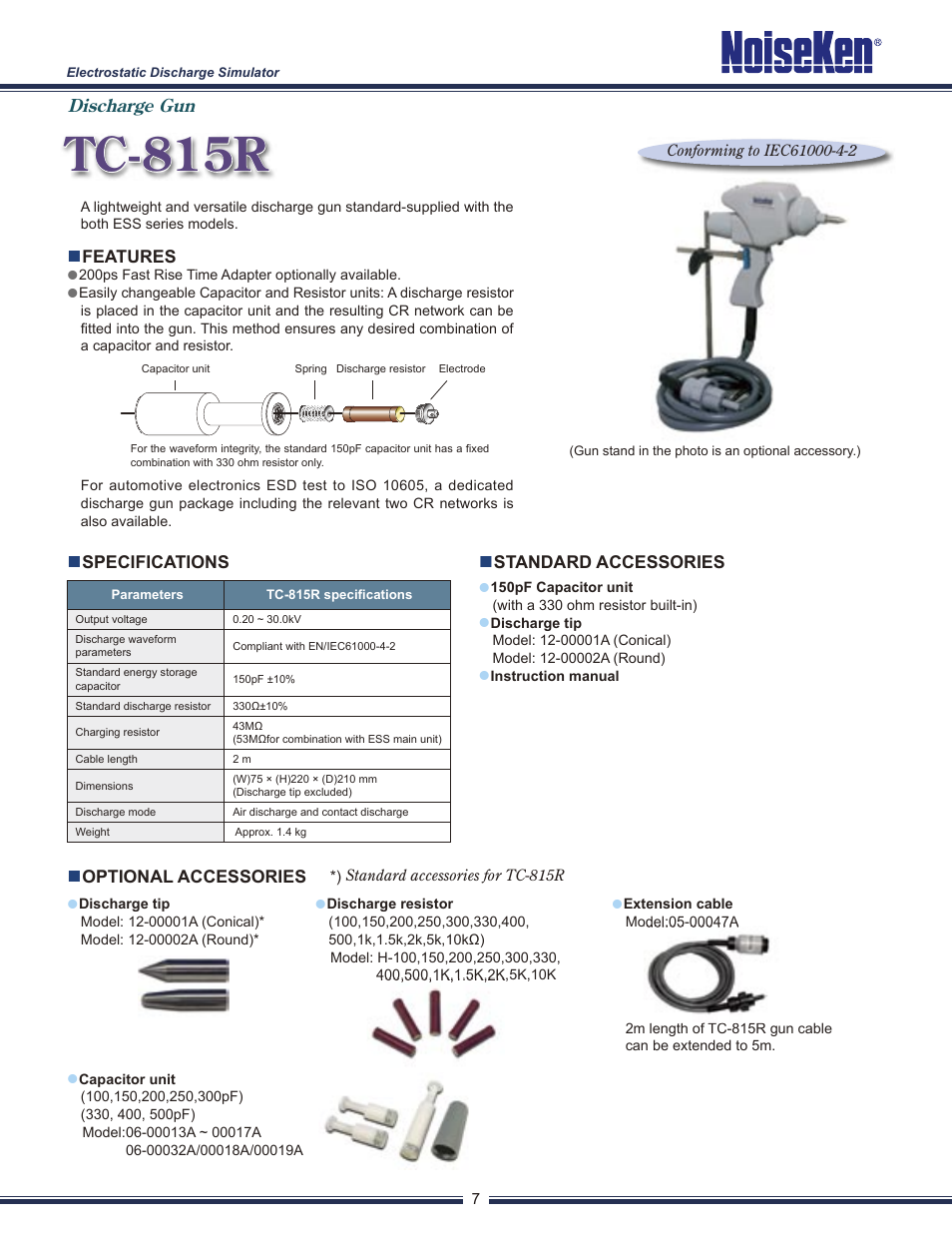 Tc-815r, Discharge gun | Atec Noiseken-ESS-2000 User Manual | Page 8 / 12