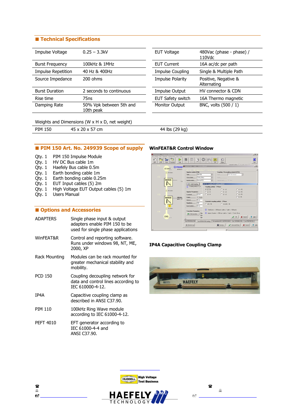 Atec Haefely-PIM150 User Manual | Page 2 / 2