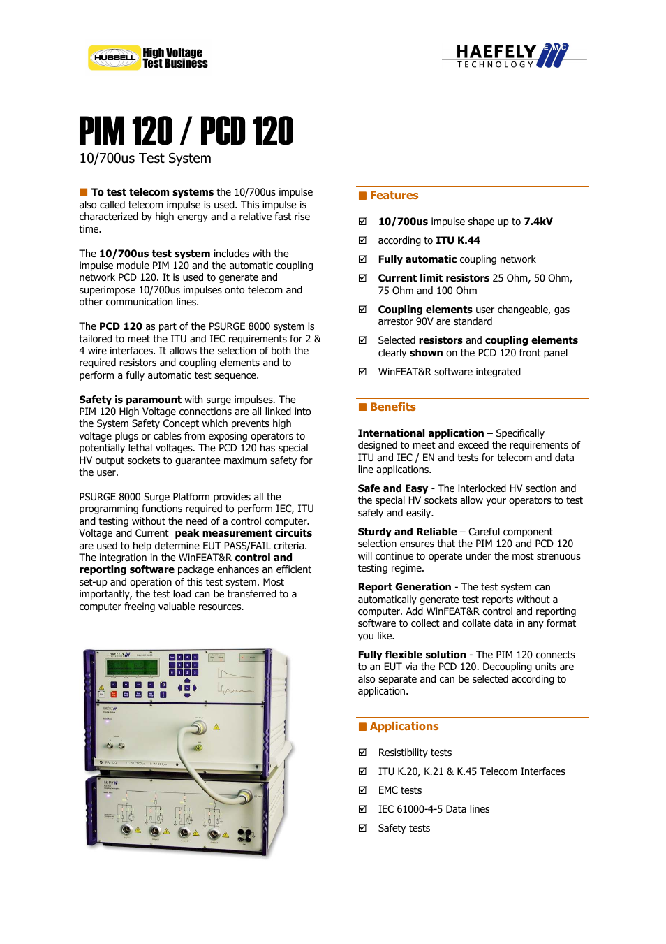 Atec Haefely-pim120 User Manual | 2 pages