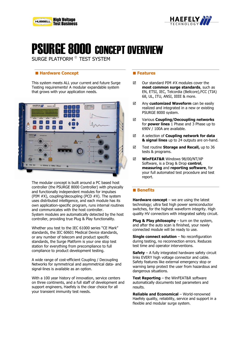 Atec Haefely-PSURGE8000 User Manual | 4 pages