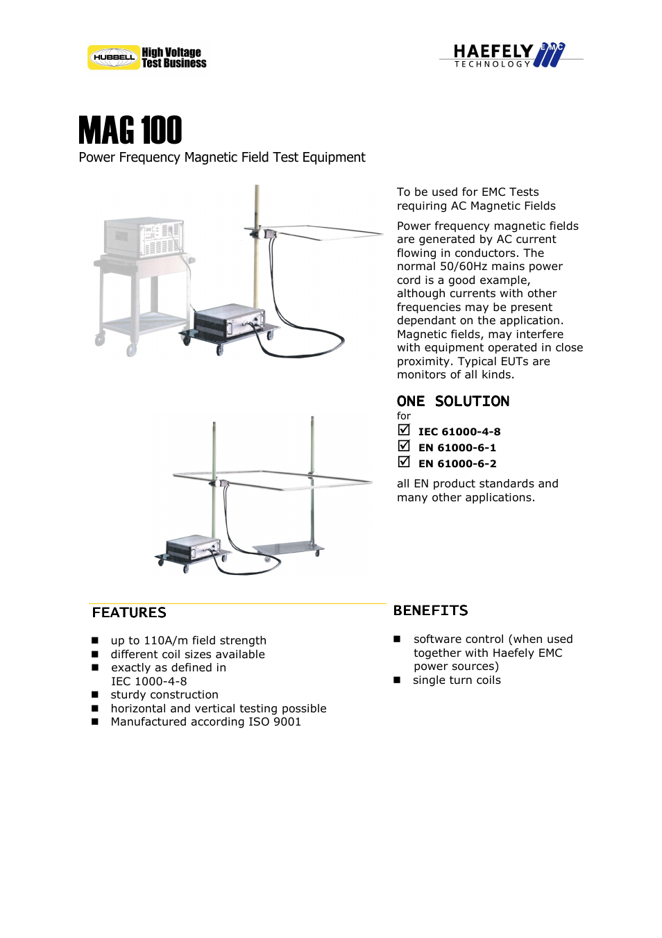 Atec Haefely-MAG100 User Manual | 2 pages