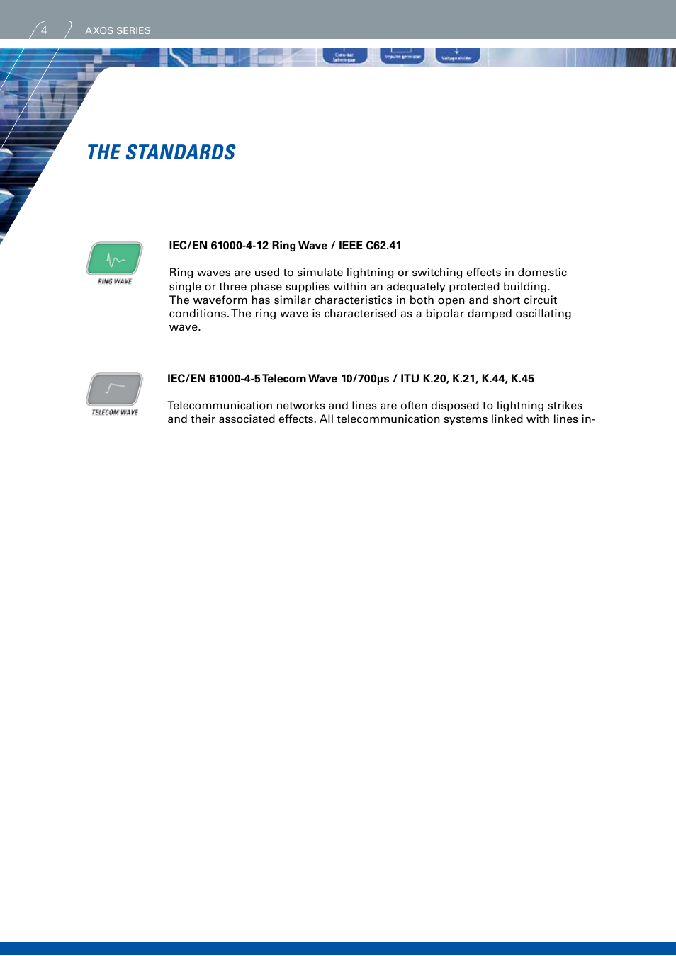 The standards | Atec Haefely-AXOS Series User Manual | Page 4 / 20