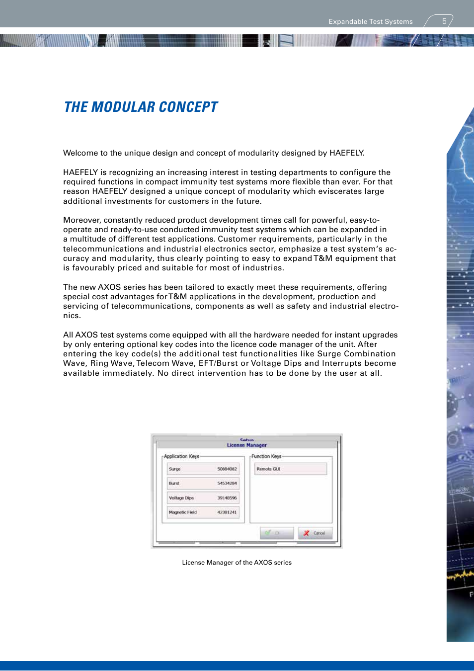 The modular concept | Atec Haefely-AXOS Series User Manual | Page 5 / 20