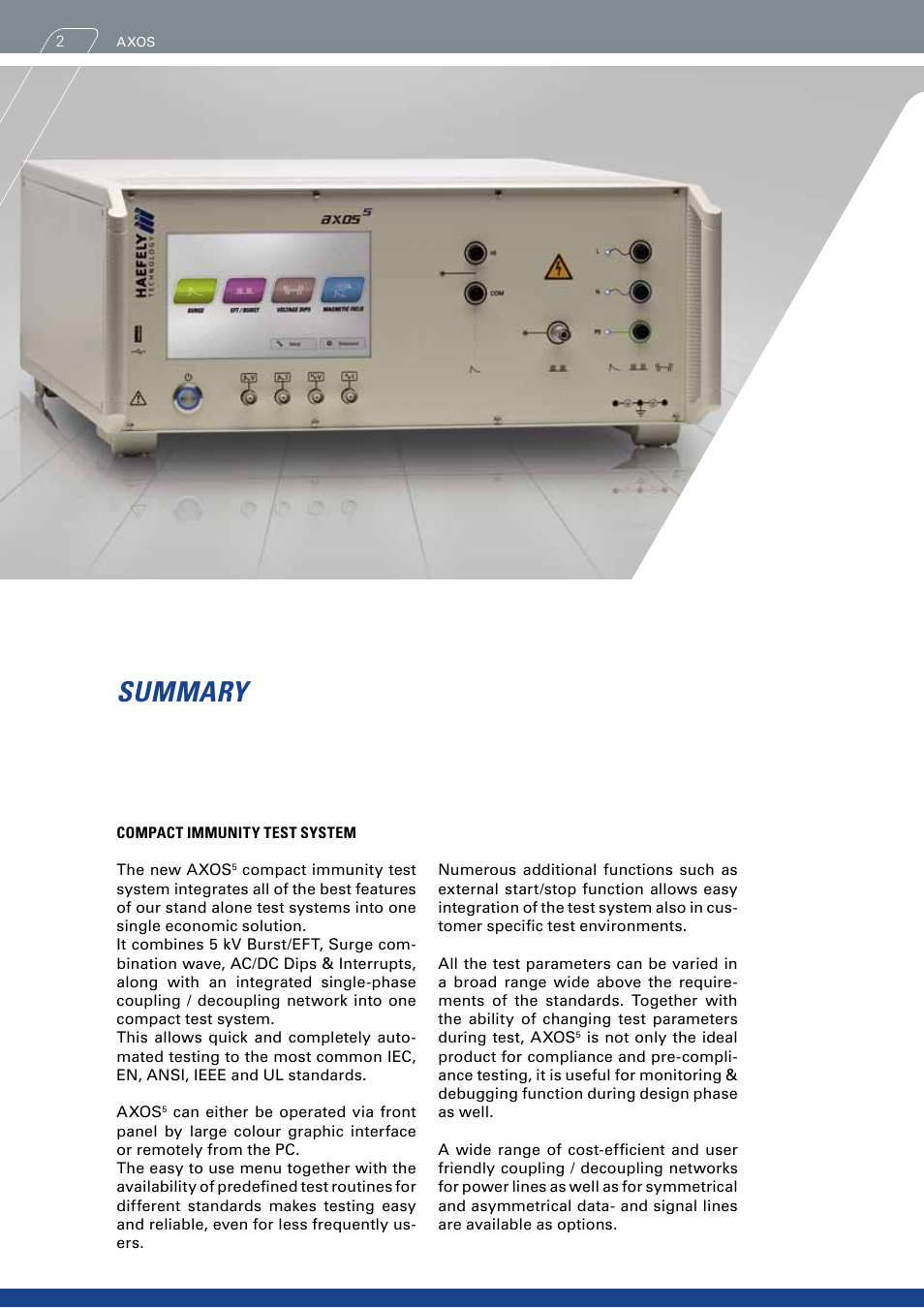 Summary | Atec Haefely-Axos5 User Manual | Page 2 / 8