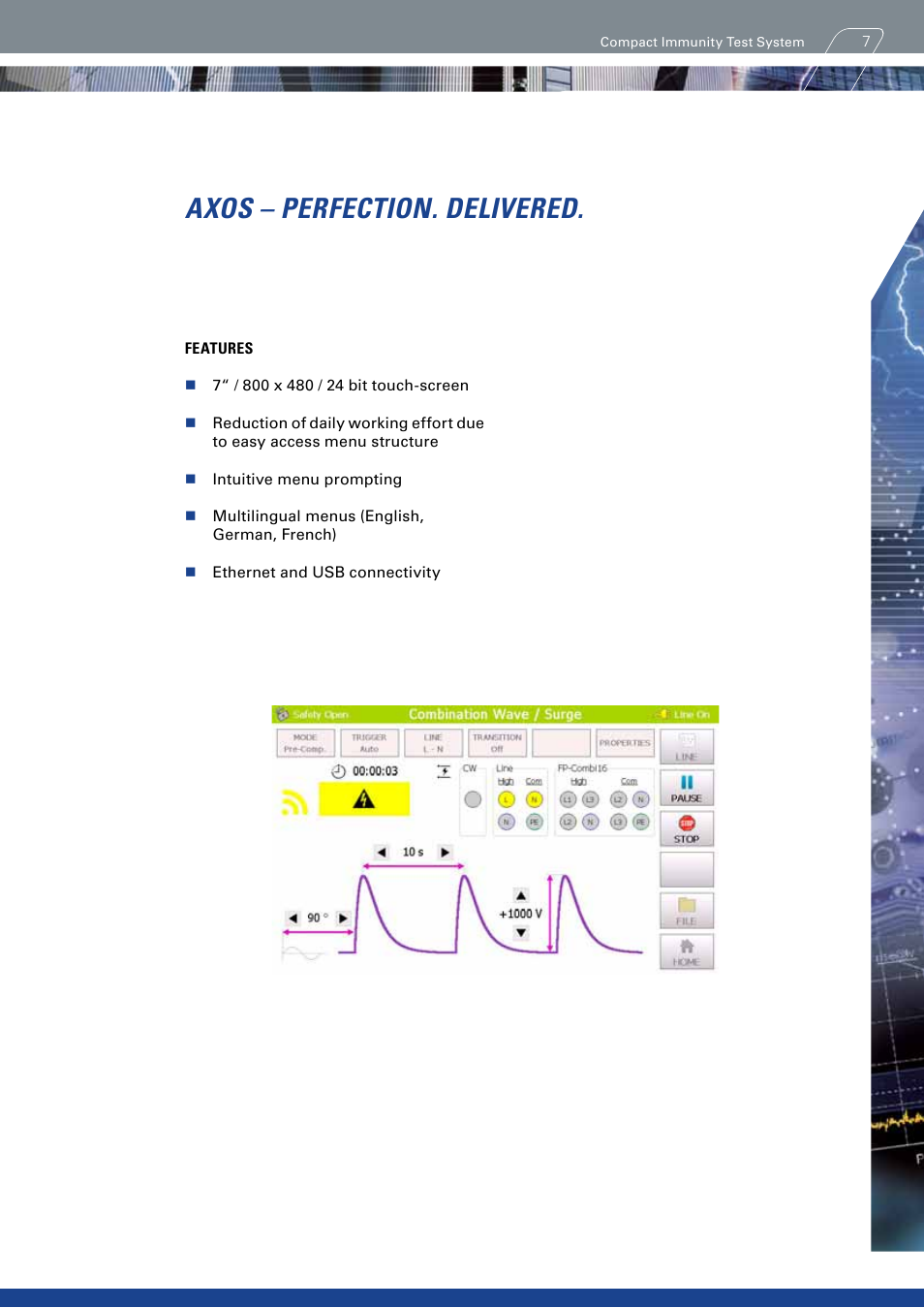 Axos – perfection. delivered | Atec Haefely-Axos5 User Manual | Page 7 / 8