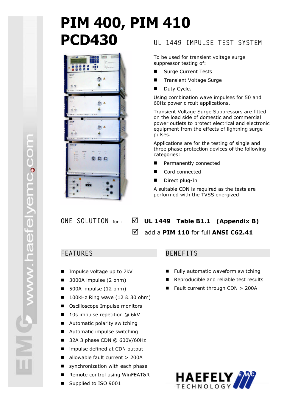 Atec Haefely-pim400-410-430 User Manual | 2 pages