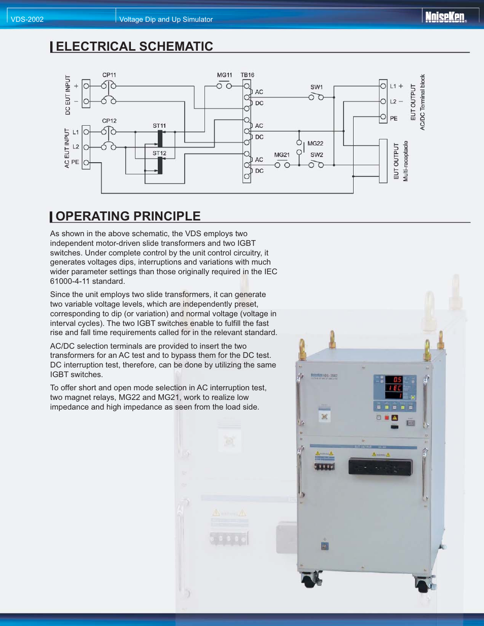 Electrical schematic operating principle | Atec Noiseken-VDS-2002 User Manual | Page 3 / 6