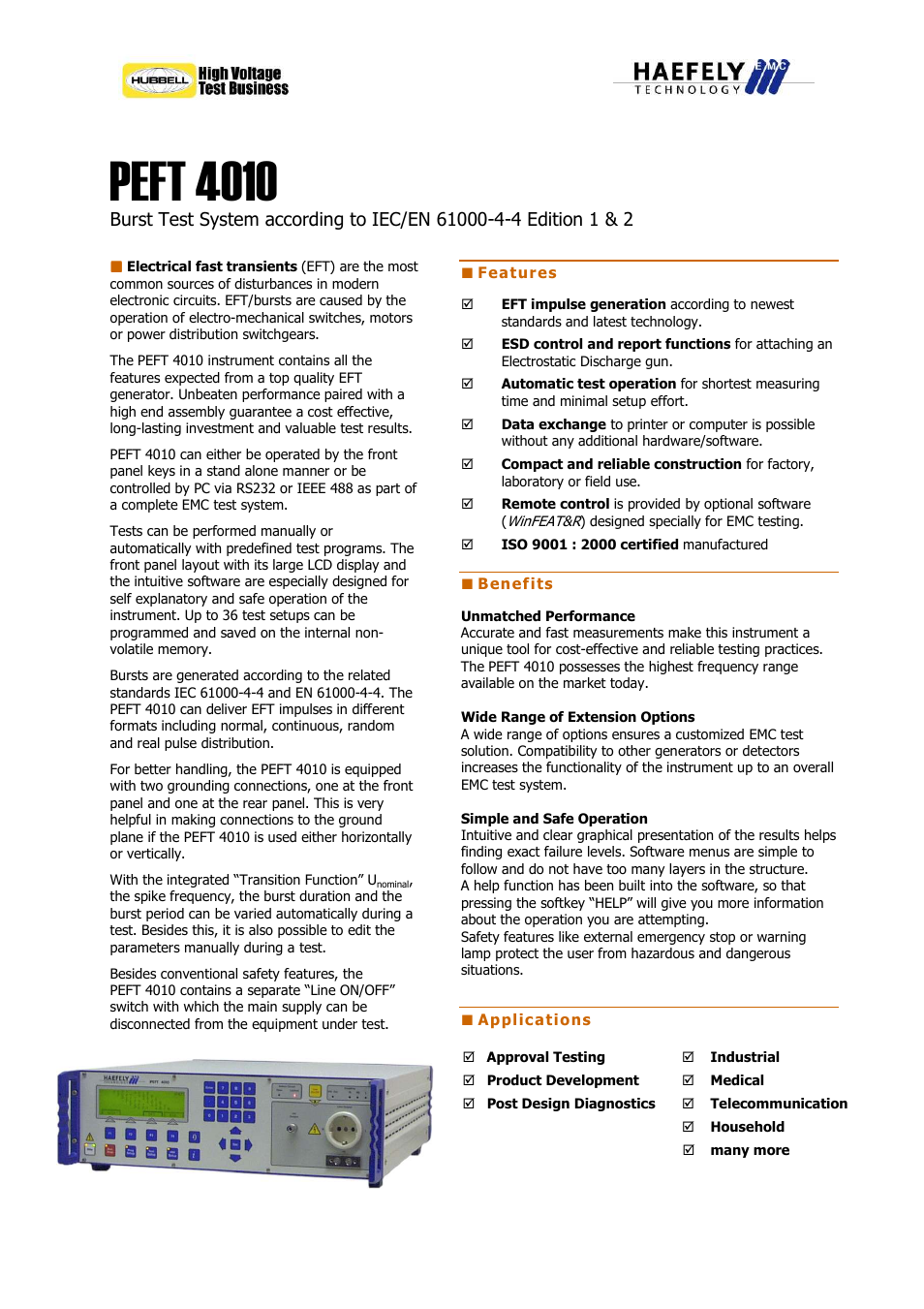 Atec Haefley-PEFT4010 User Manual | 4 pages