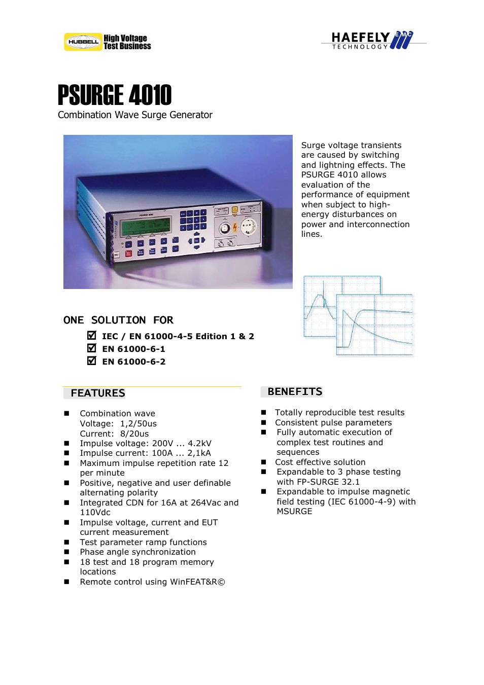 Atec Haefely-Psurge4010 User Manual | 2 pages