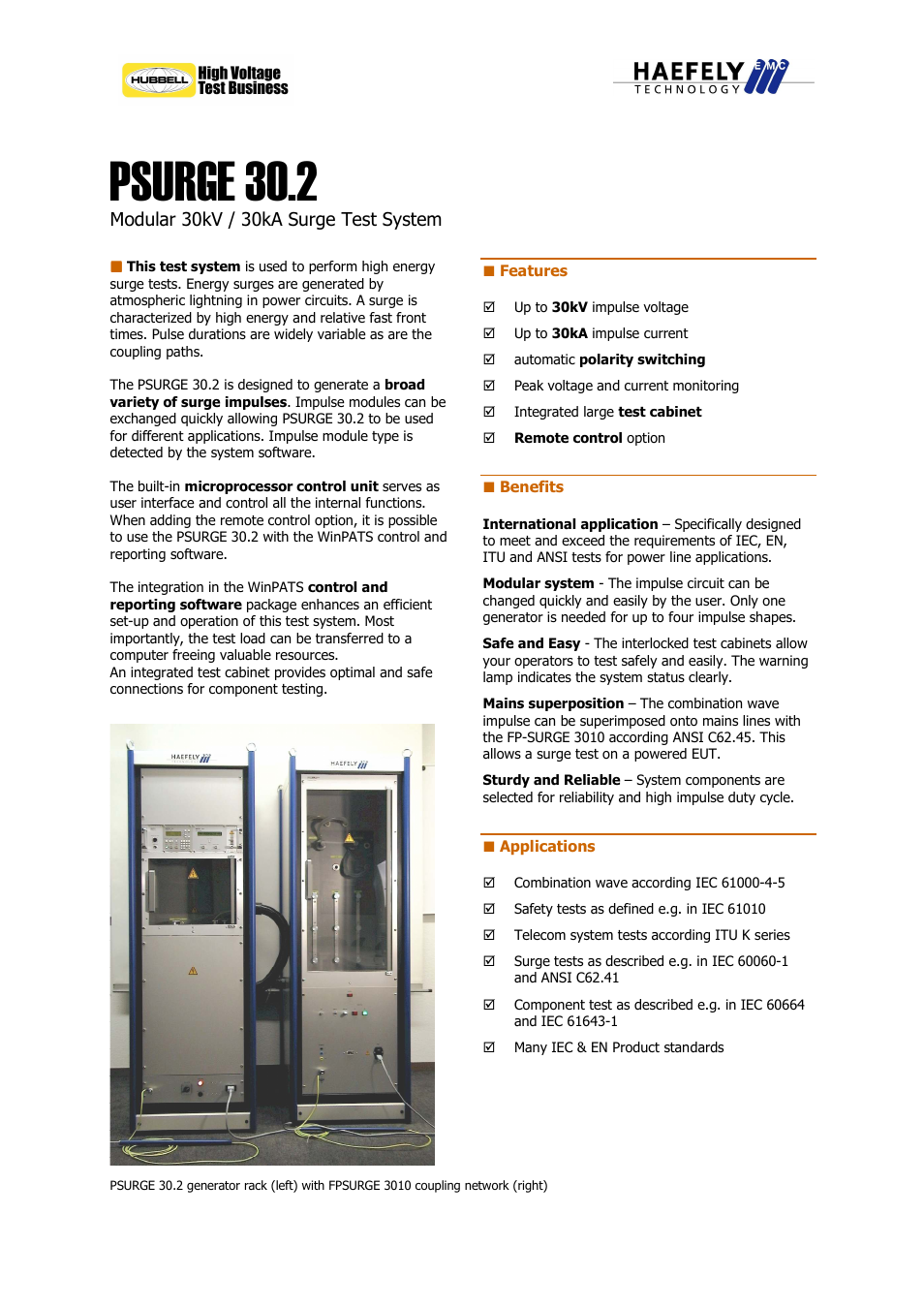 Atec Haefely-PSURGE-30-2 User Manual | 3 pages