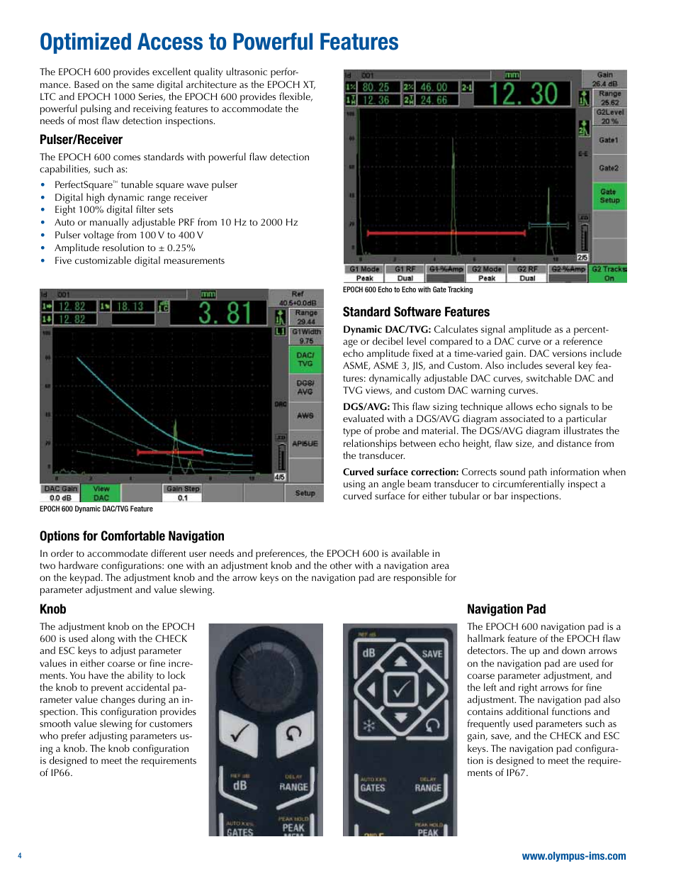 Optimized access to powerful features | Atec Panametrics-Olympus-Epoch-600 User Manual | Page 4 / 8