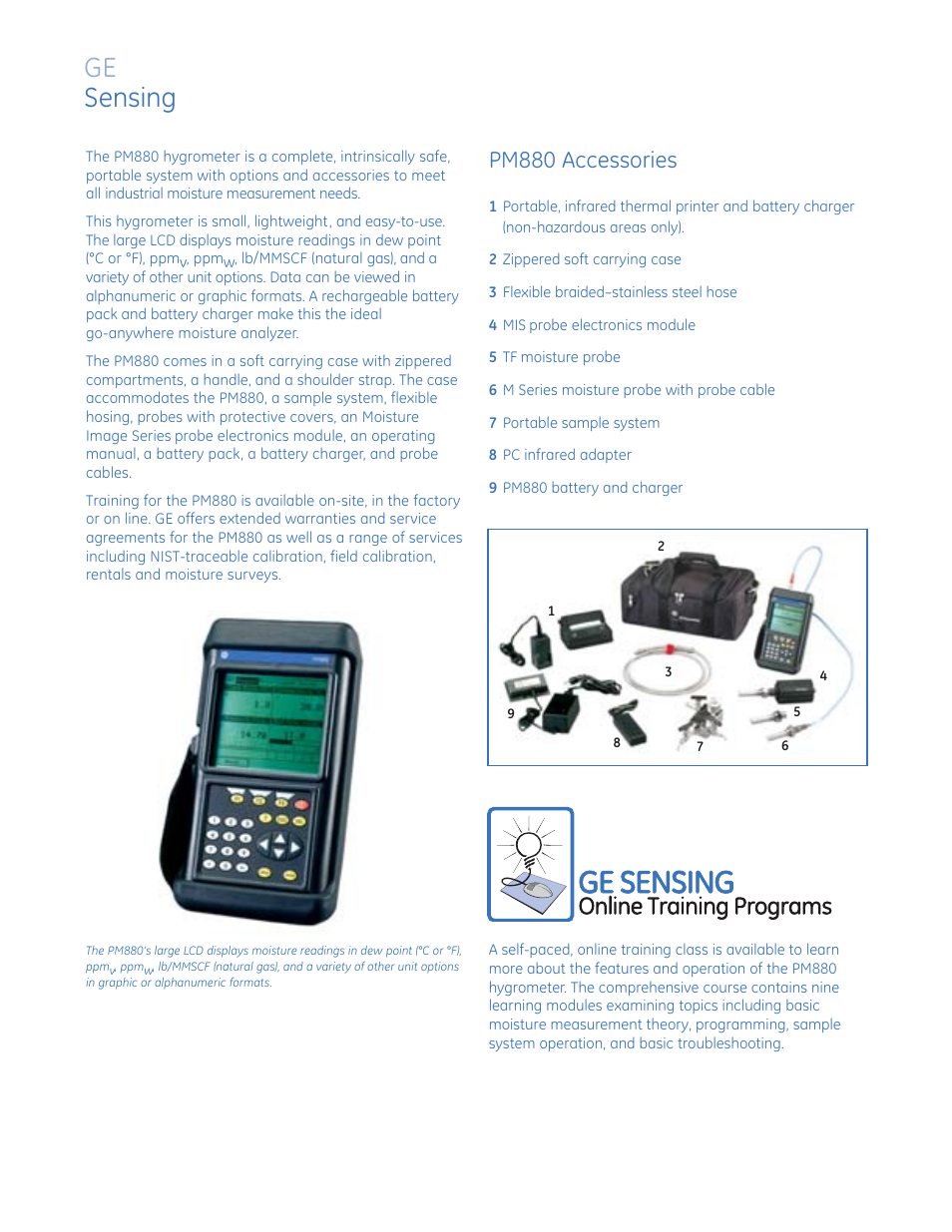 Ge sensing, Pm880 accessories | Atec Panametrics-PM880 User Manual | Page 2 / 4