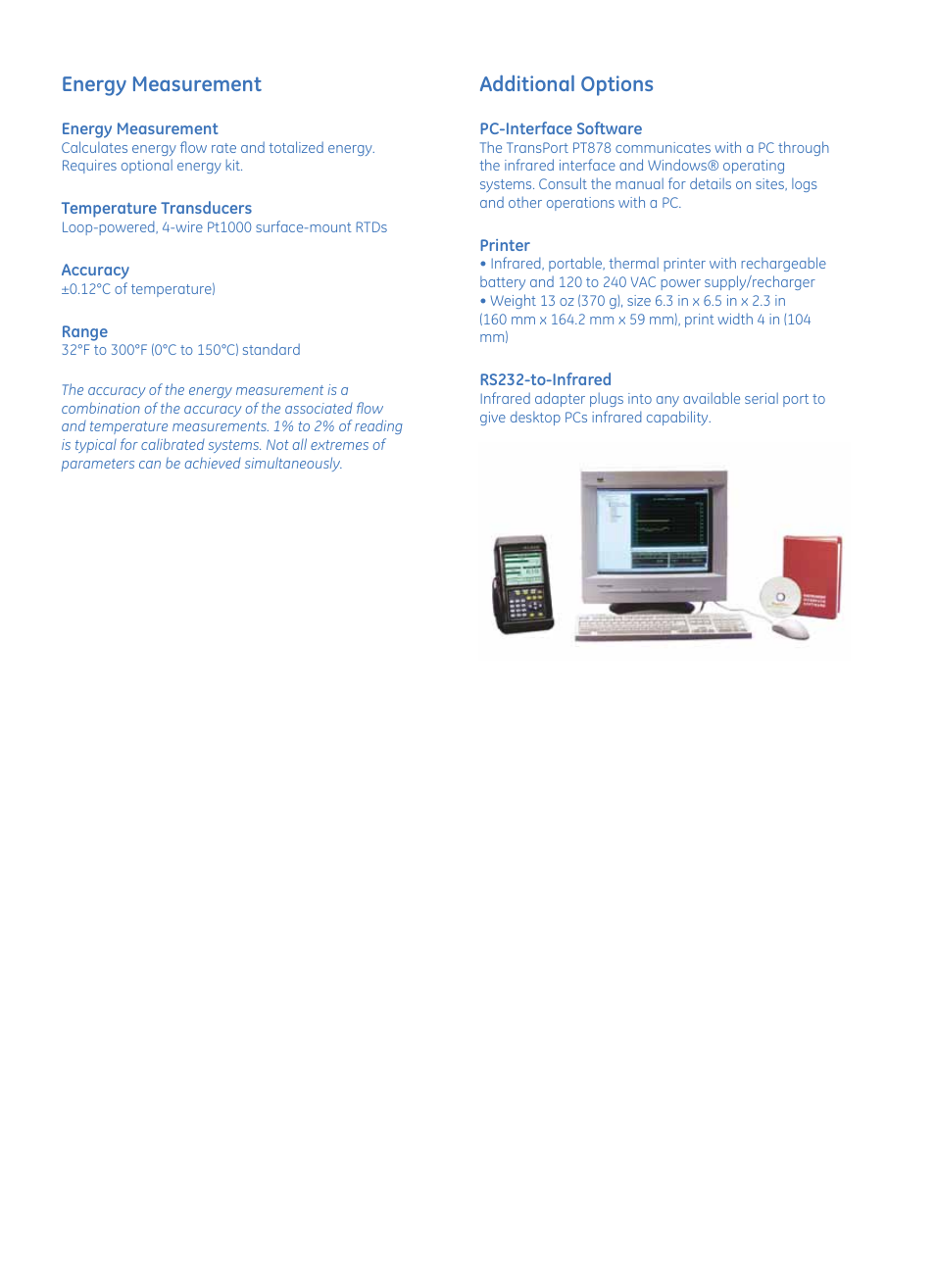 Energy measurement, Additional options | Atec GE-Sensing-Tech-PT878 User Manual | Page 7 / 8