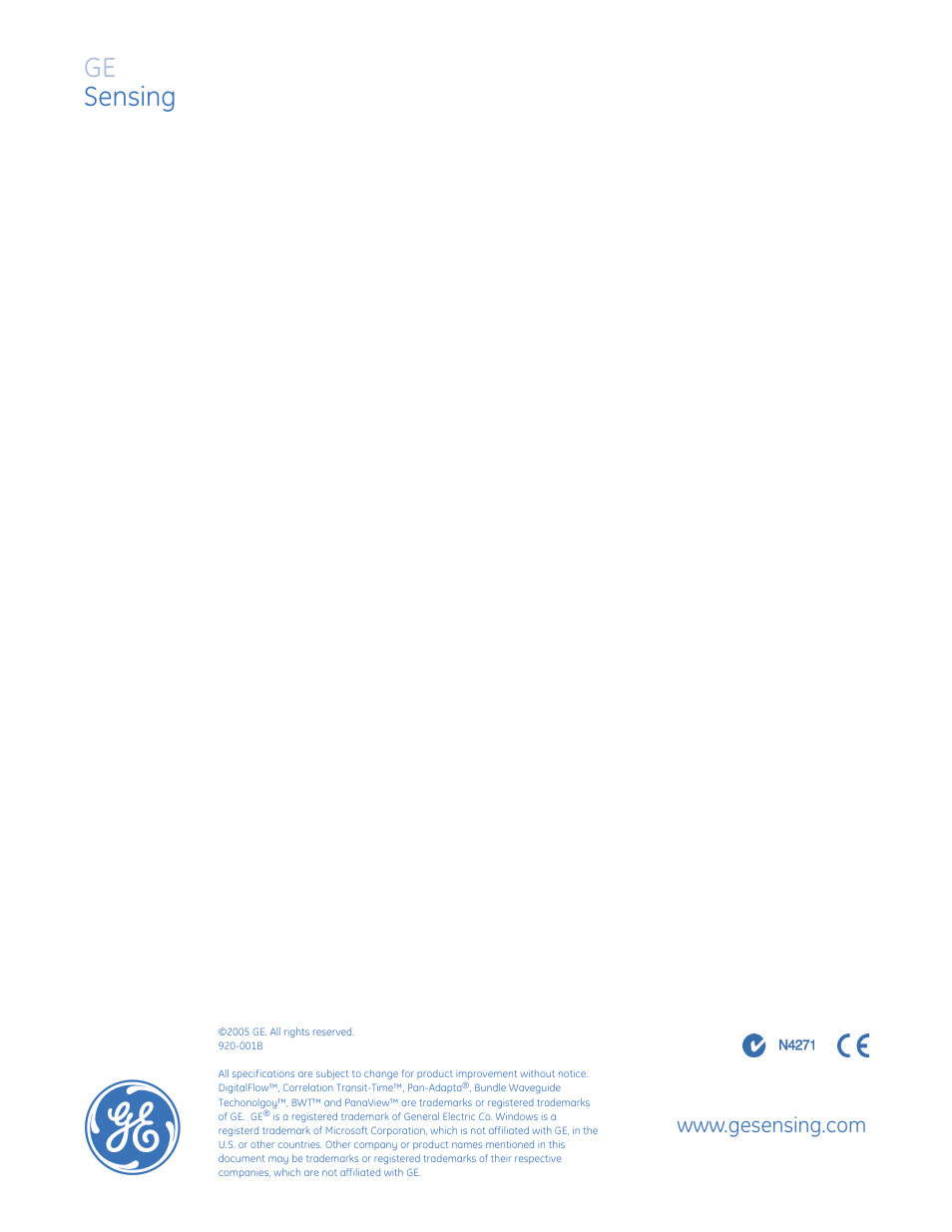 Ge sensing | Atec Panametrics-Olympus-DF868 User Manual | Page 8 / 8