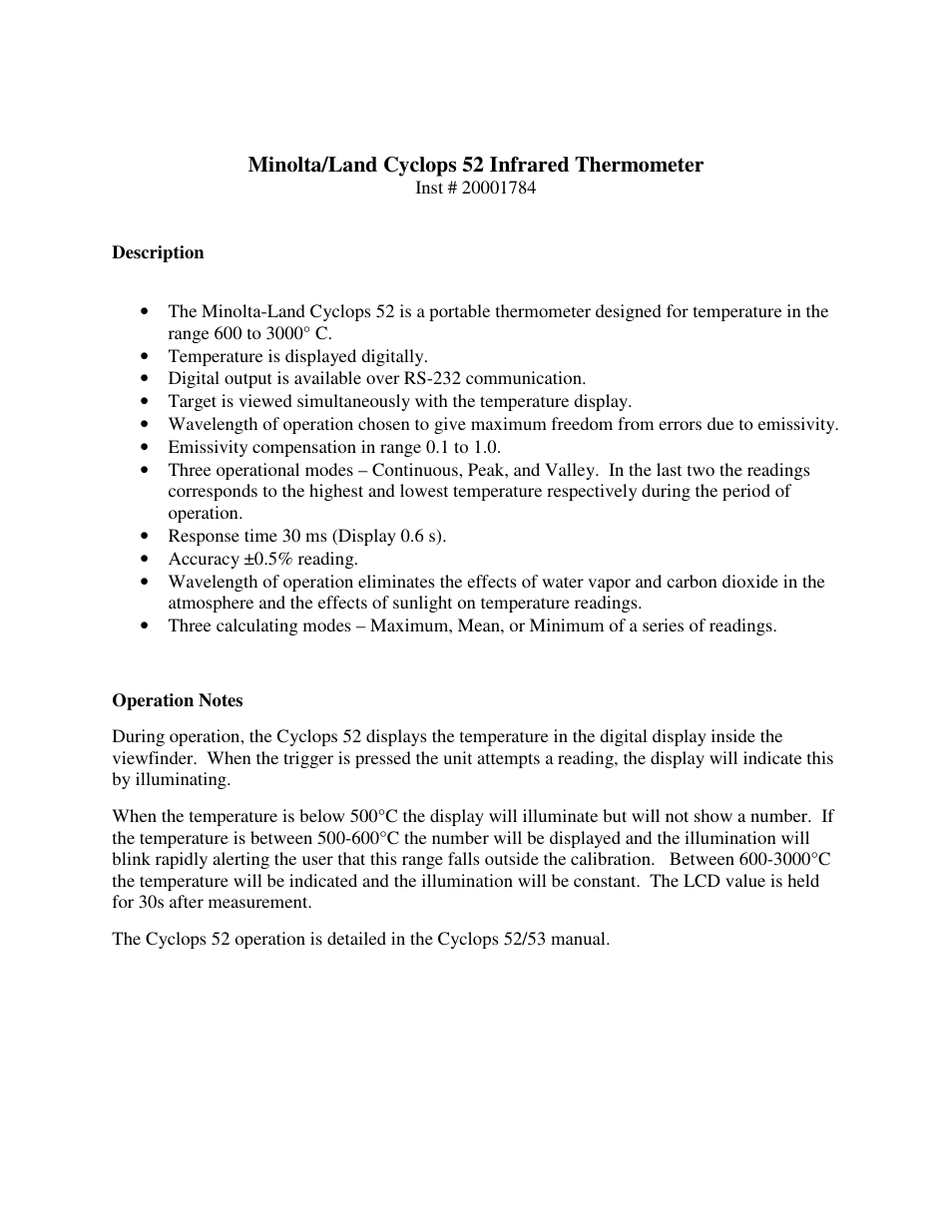 Atec Minolta-Cyclops52 User Manual | 3 pages