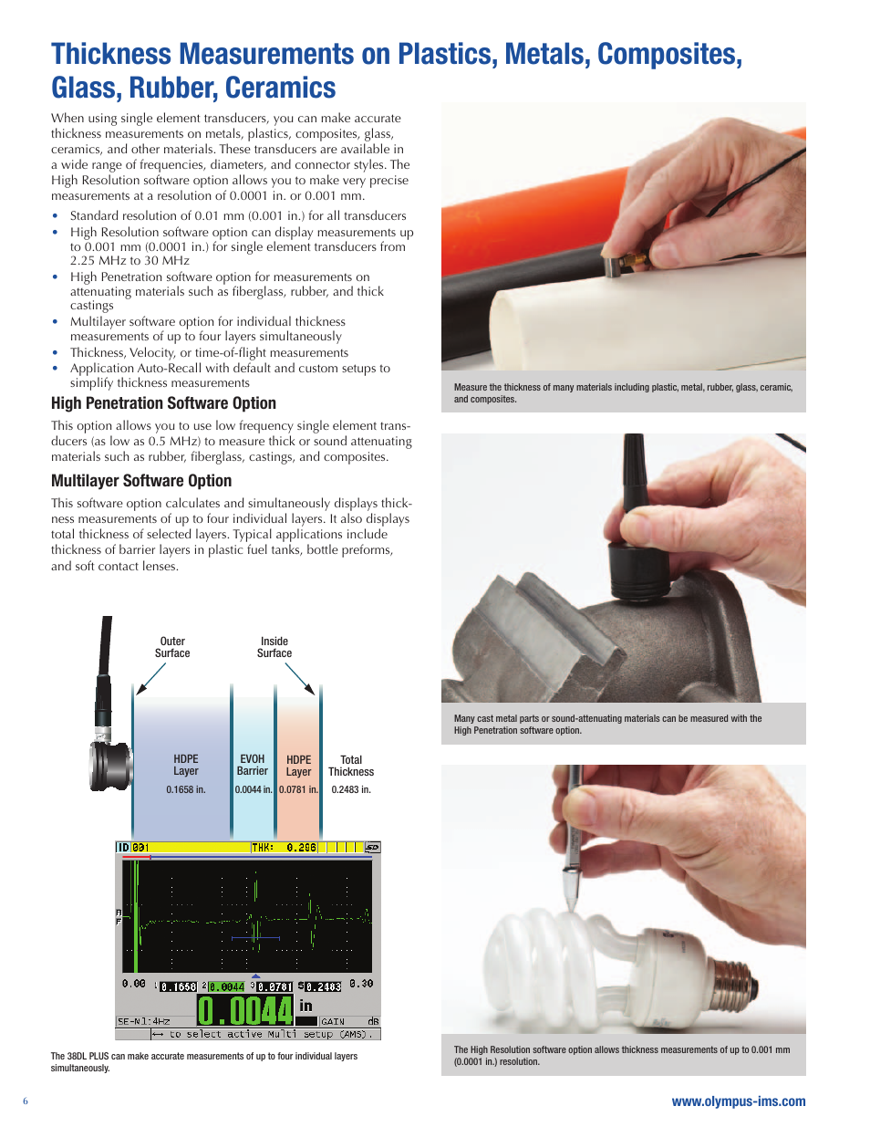 High penetration software option, Multilayer software option | Atec Panametrics-38DL-Plus User Manual | Page 6 / 8