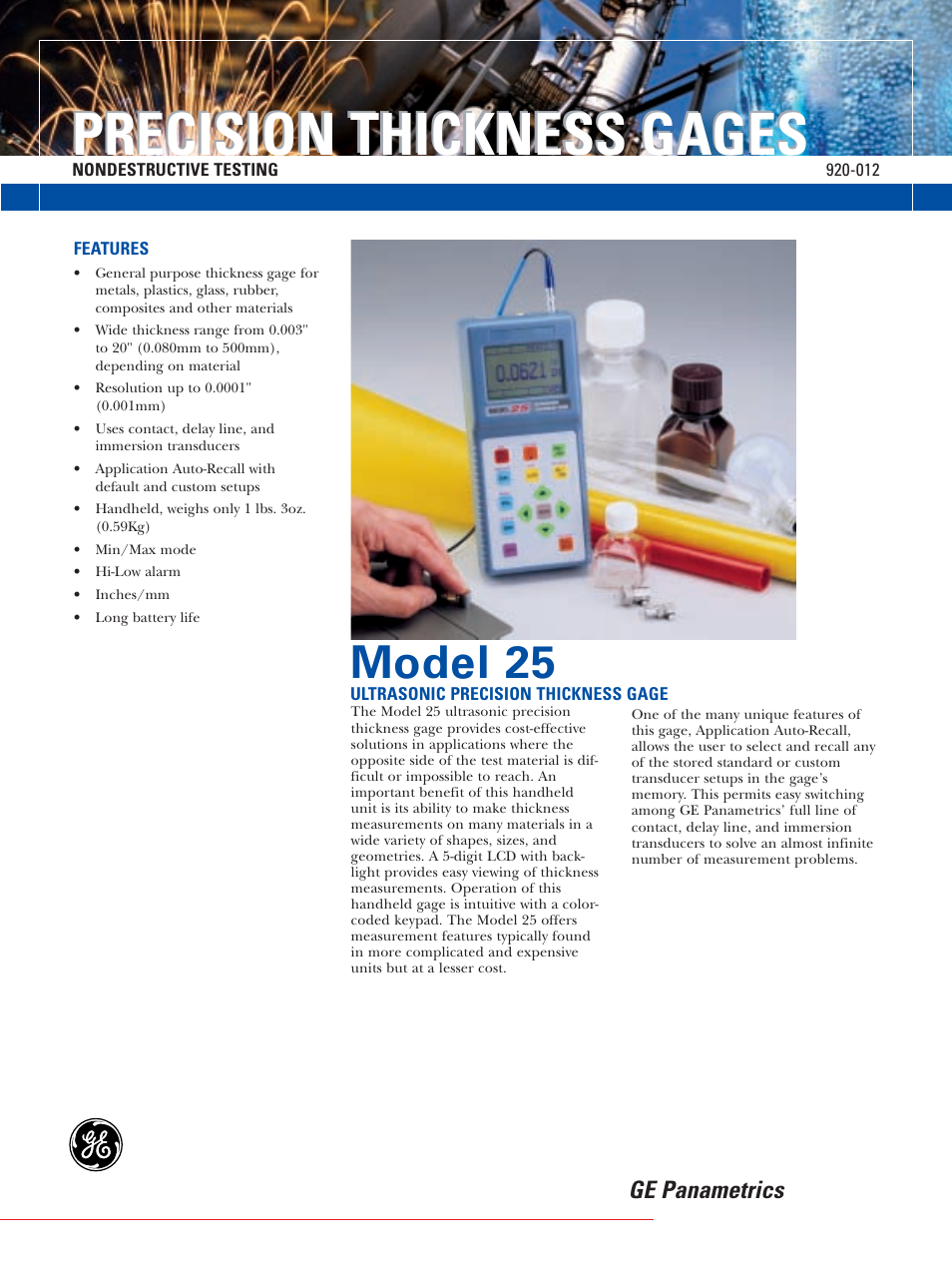 Atec Panametrics-Olympus-25 User Manual | 2 pages