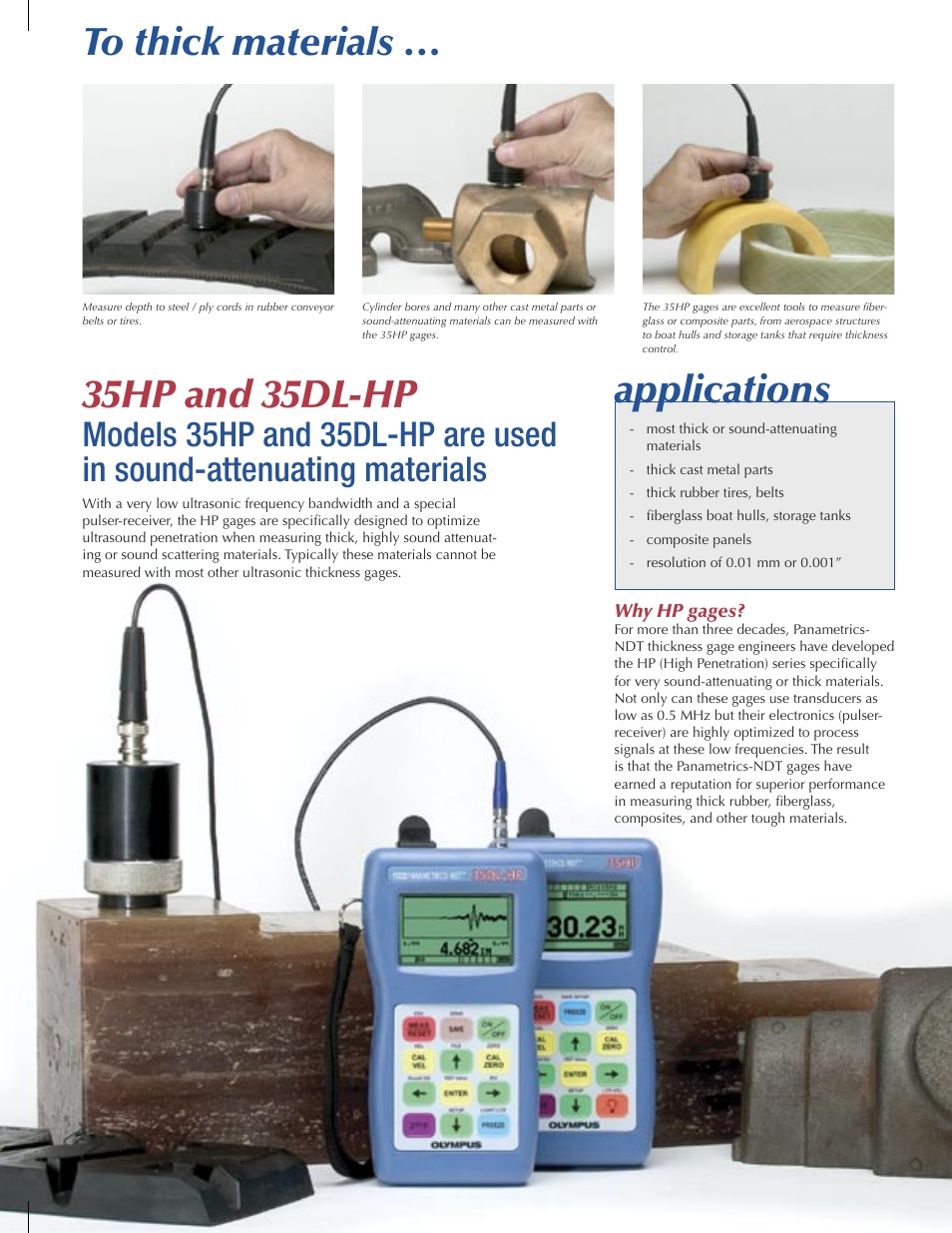 35hp and 35dl-hp, Applications | Atec Panametrics-35DL User Manual | Page 2 / 8