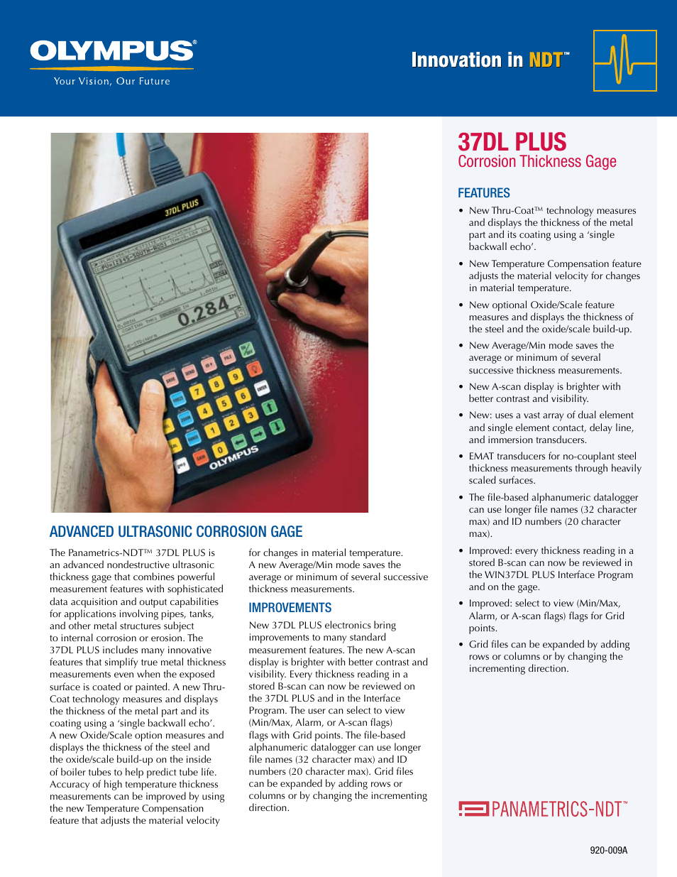 Atec Panametrics-Olympus-37DL-Plus User Manual | 4 pages