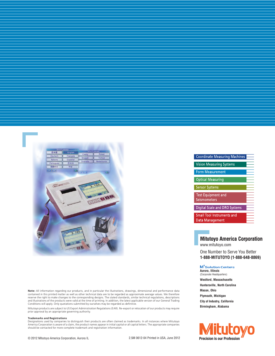 One number to serve you better | Atec Mitutoyo-SJ-310 User Manual | Page 12 / 12