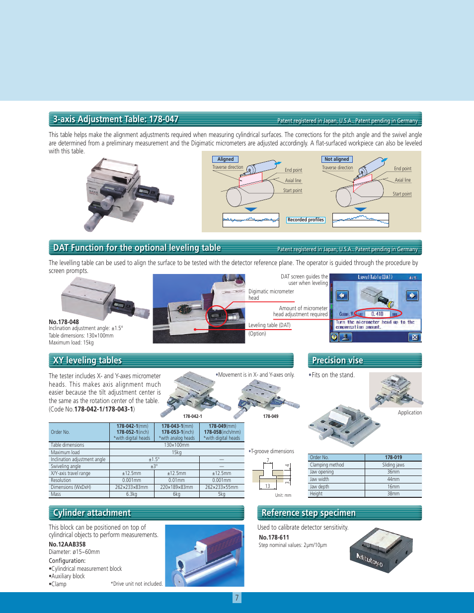 Dat function for the optional leveling table | Atec Mitutoyo-SJ-410 User Manual | Page 7 / 12