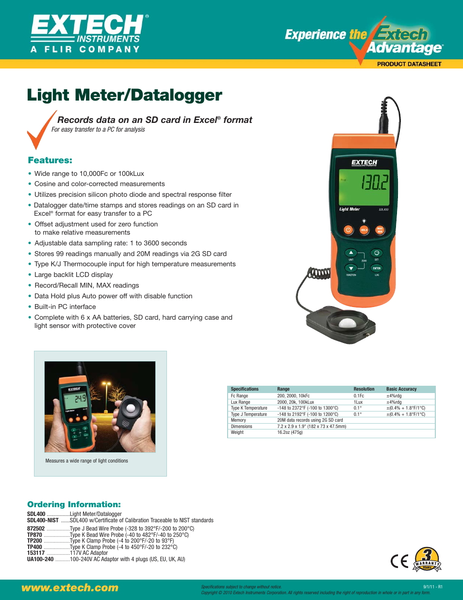 Atec ExtechS DL400 User Manual | 1 page