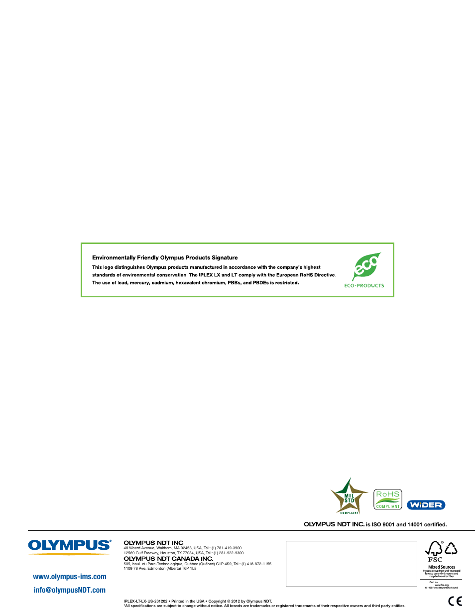 Atec Panametrics-Olympus-IPLEX-LT-LX User Manual | Page 16 / 16