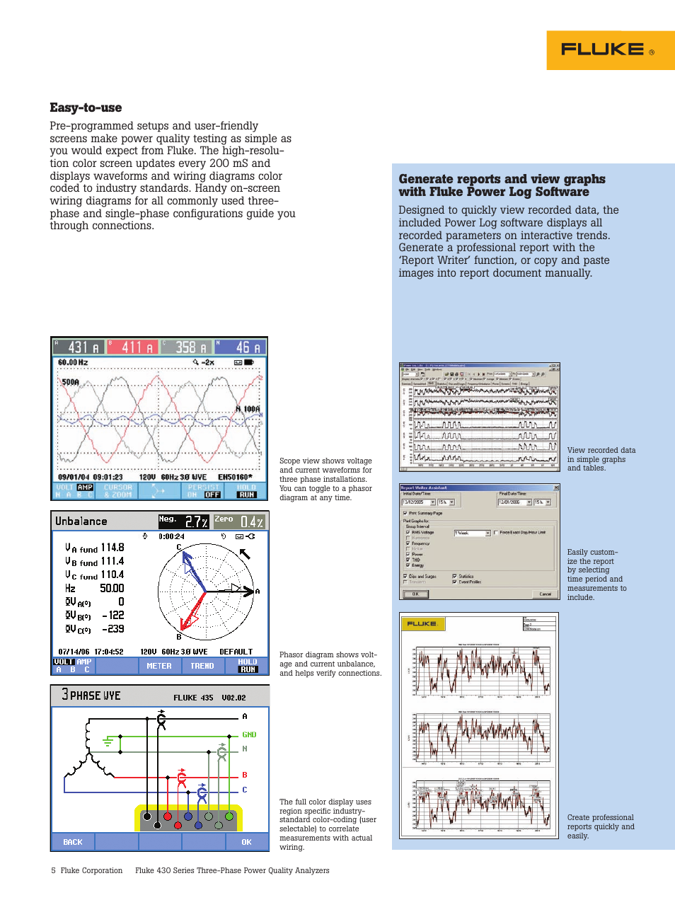 Easy-to-use | Atec Fluke-430 Series User Manual | Page 5 / 12