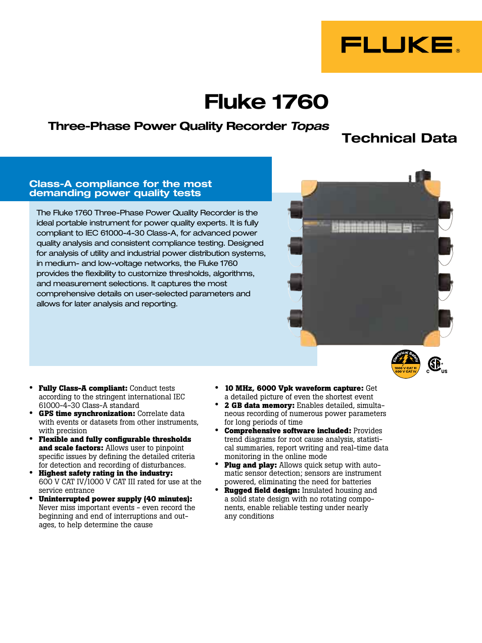 Atec Fluke-1760 User Manual | 10 pages