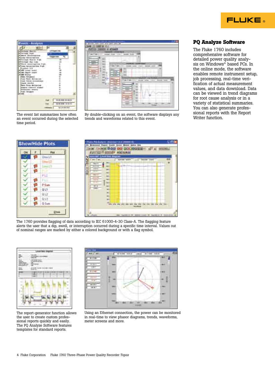 Pq analyze software | Atec Fluke-1760 User Manual | Page 4 / 10