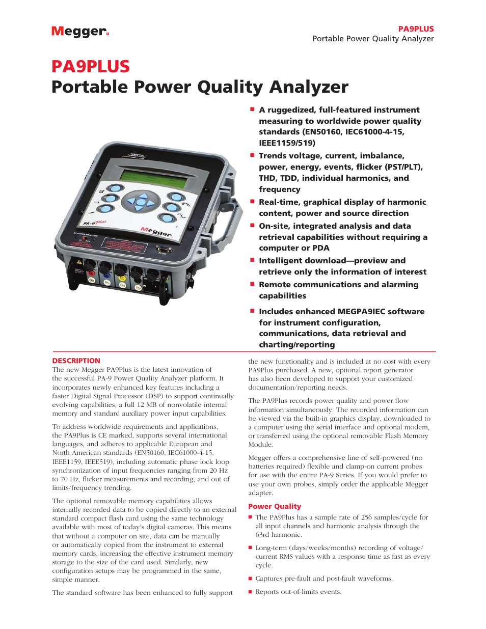 Atec Megger-PA9Plus User Manual | 6 pages