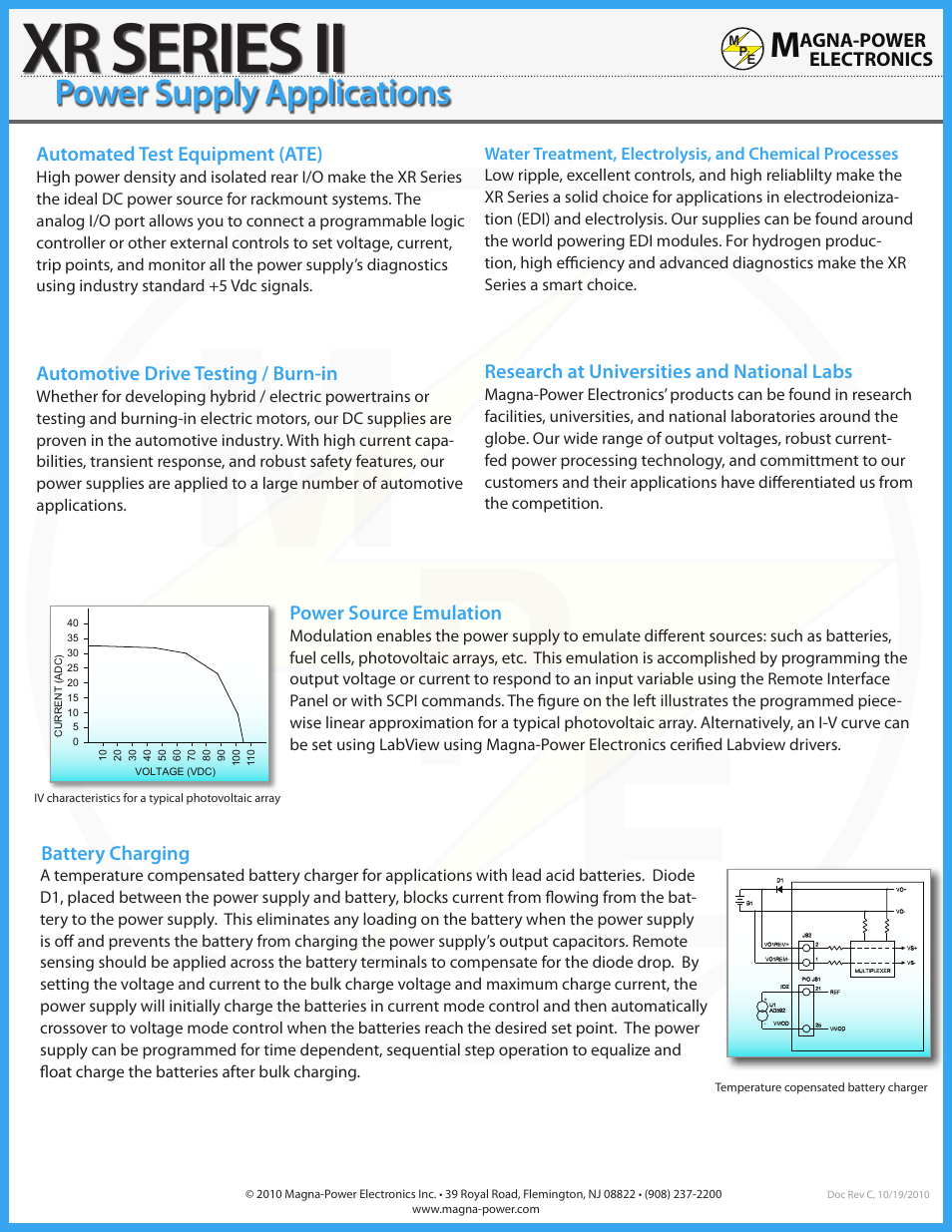 Me p, Xr series ii, Power supply applications | Atec Magna-Power-XRII-Series-DatasheetЙ User Manual | Page 8 / 8