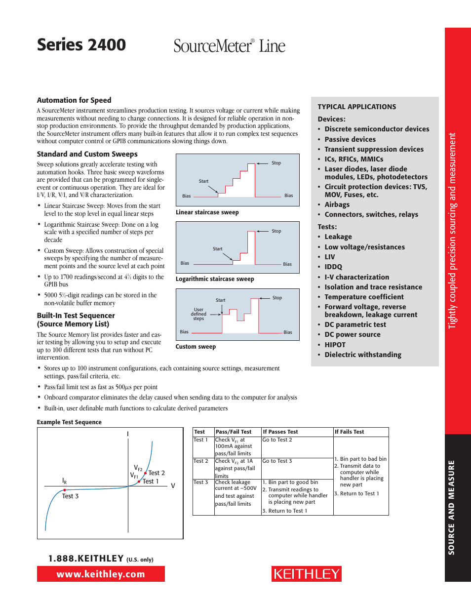 Sourcemeter, Line, Series 2400 | Atec Keithley-2400 User Manual | Page 3 / 8