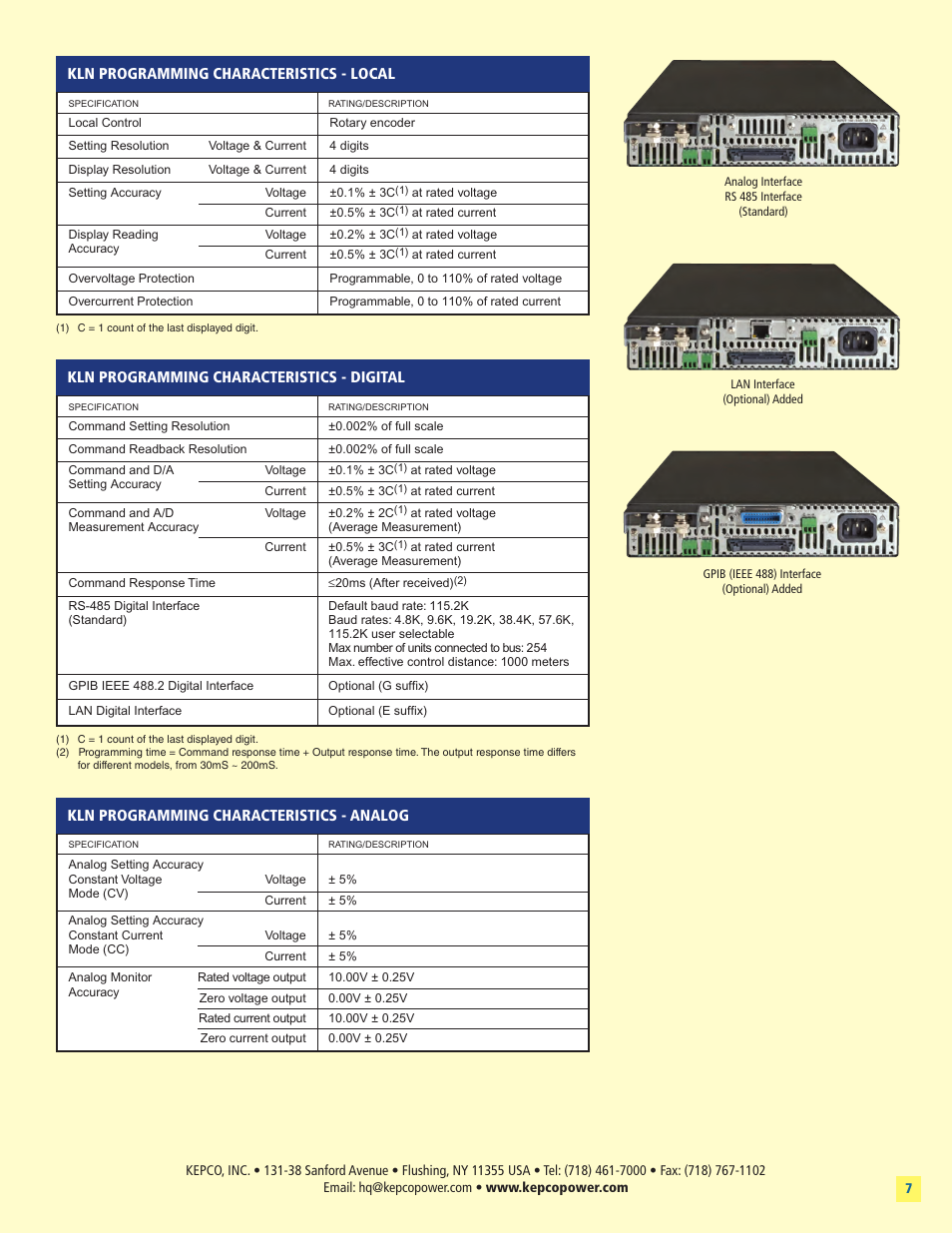 Atec Kepco-KLN Series User Manual | Page 7 / 8