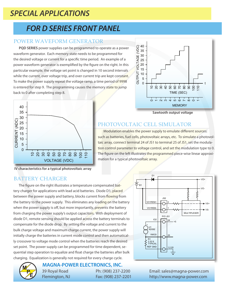 Me p, Special applications for d series front panel | Atec Magna-Power-PQ-Series-III User Manual | Page 7 / 9