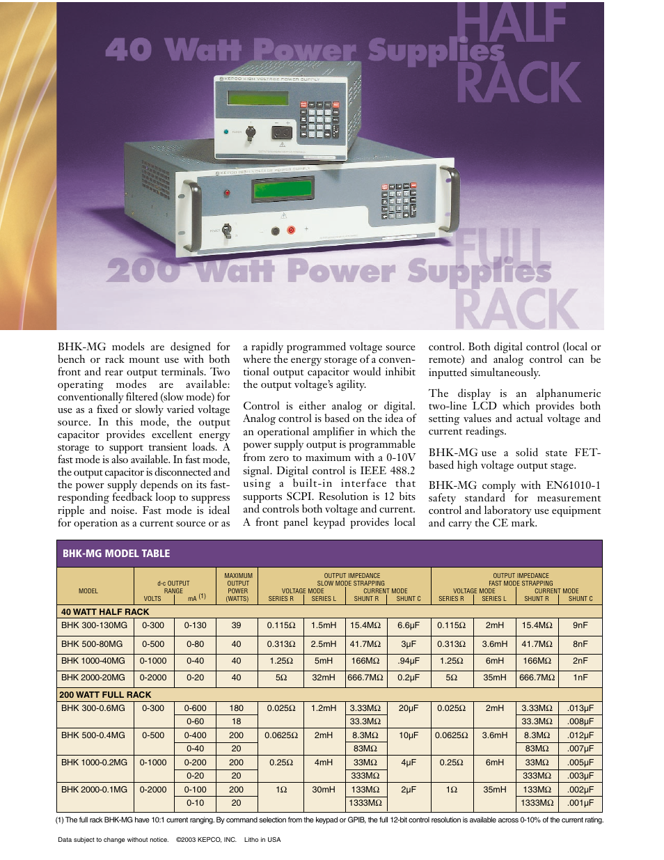 Atec Kepco-BHK-MG Series User Manual | Page 2 / 4