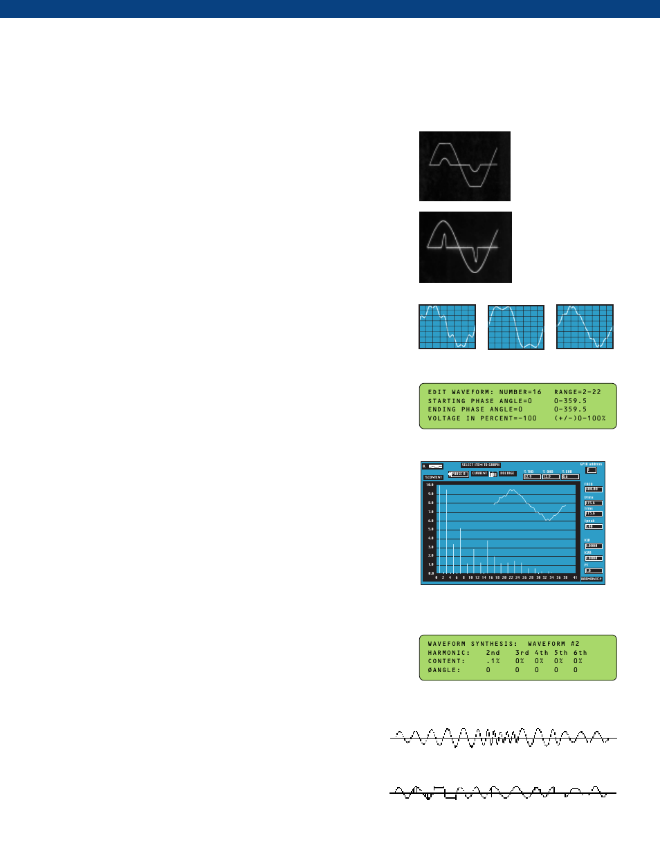 Special amx series operating features, Time based transients cycle based transients, Waveform edit | Waaveform synthesis harmonic content of, Continuous self calibration, Programmable dynamic output impedance (optional), Waveform library, Waveform analysis (optional), Waveform synthesis (optional), Time based transients | Atec Pacific-Power-AMX Series User Manual | Page 3 / 8