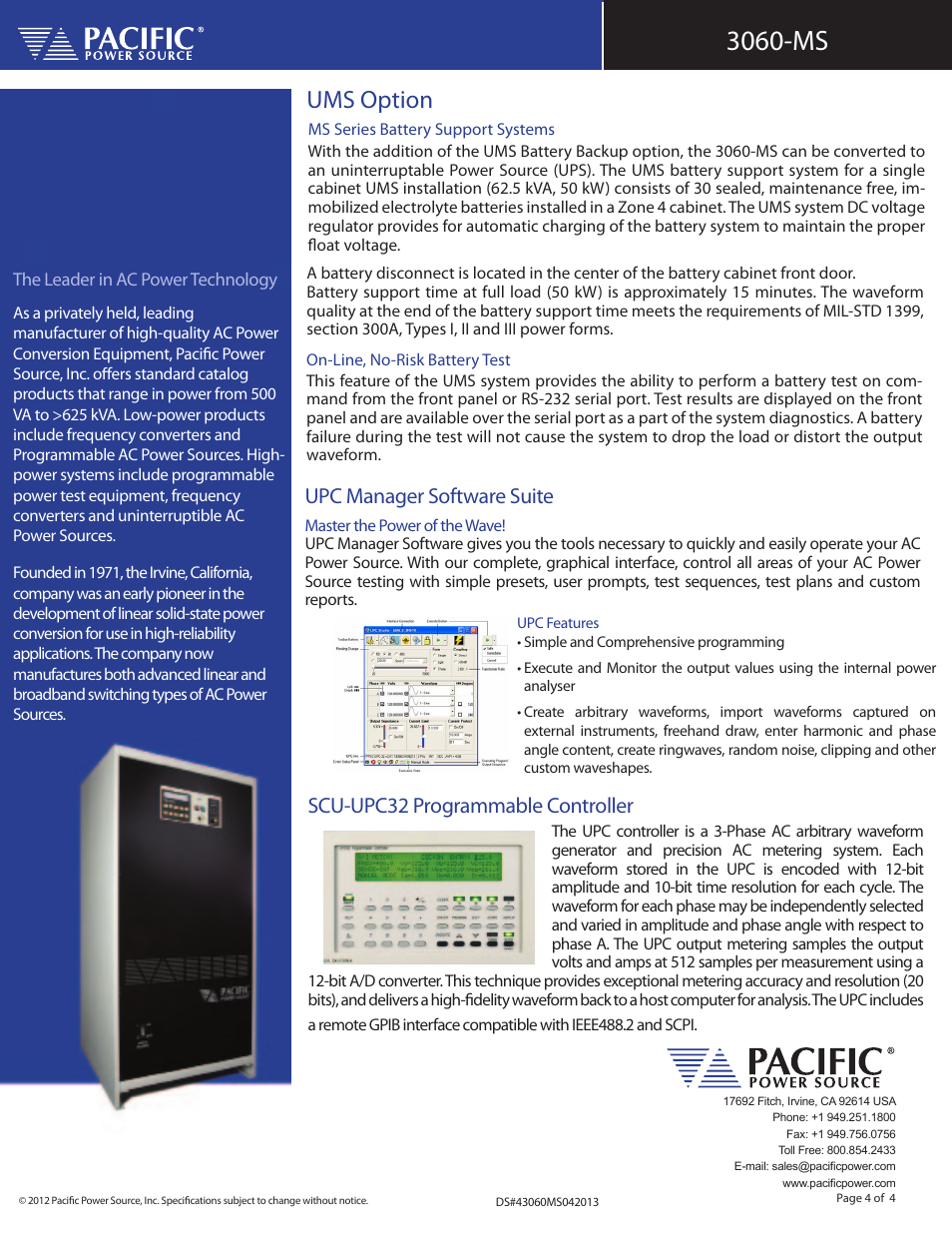 3060-ms, Ums option, Scu-upc32 programmable controller | Upc manager software suite | Atec Pacific-Power-3060MS User Manual | Page 4 / 4