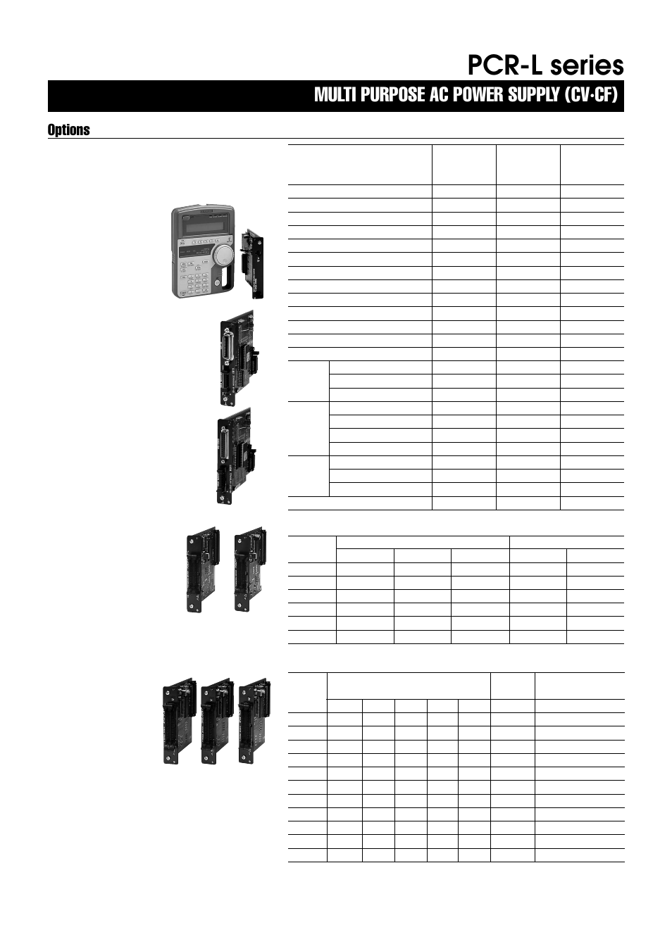 Pcr-l series, Multi purpose ac power supply (cv·cf), Options | Atec Kikusui-PCR500L User Manual | Page 8 / 9