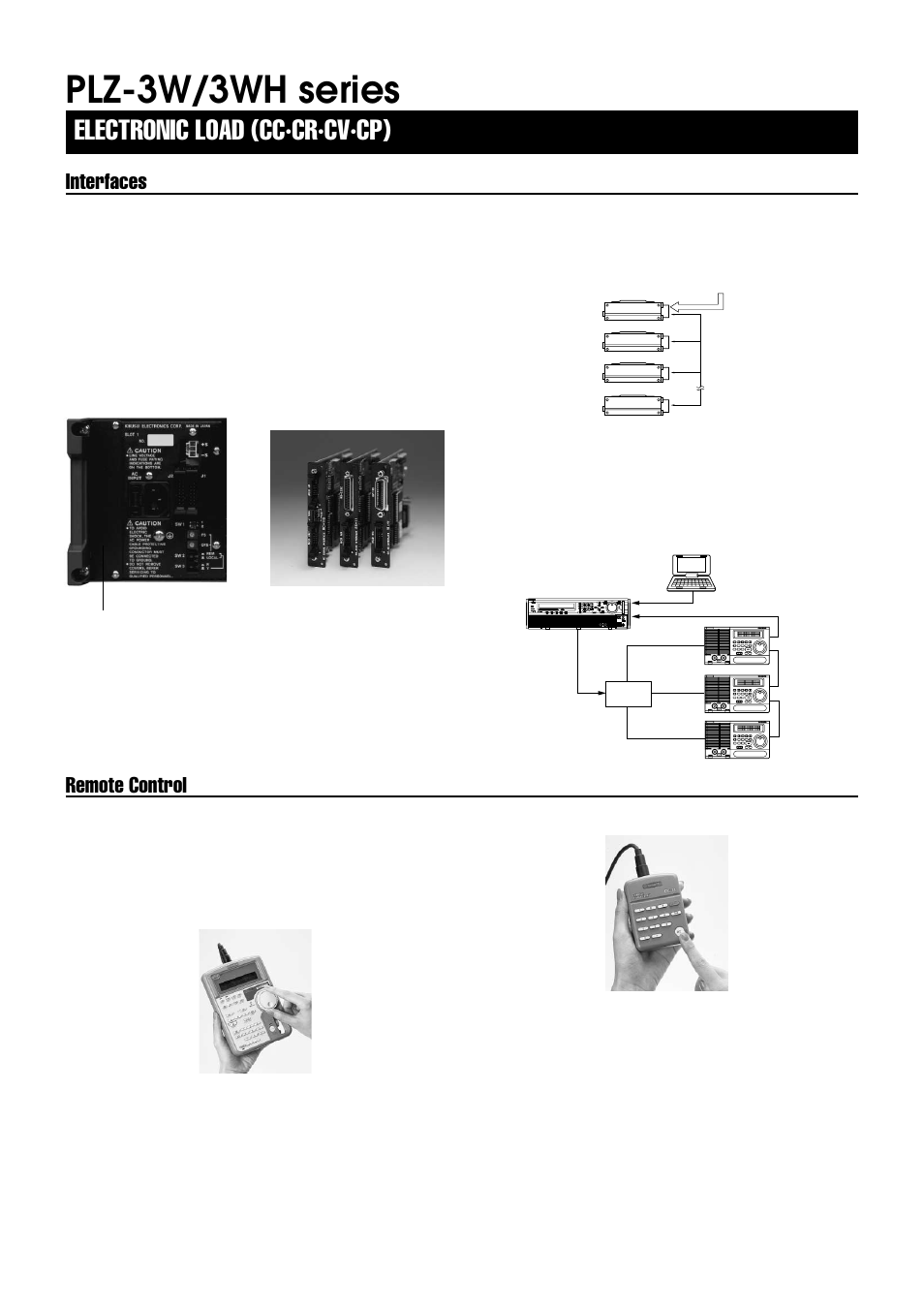 Plz-3w/3wh series, Electronic load (cc·cr·cv·cp), Interfaces remote control | Atec Kikusui-PLZ1003W User Manual | Page 5 / 10