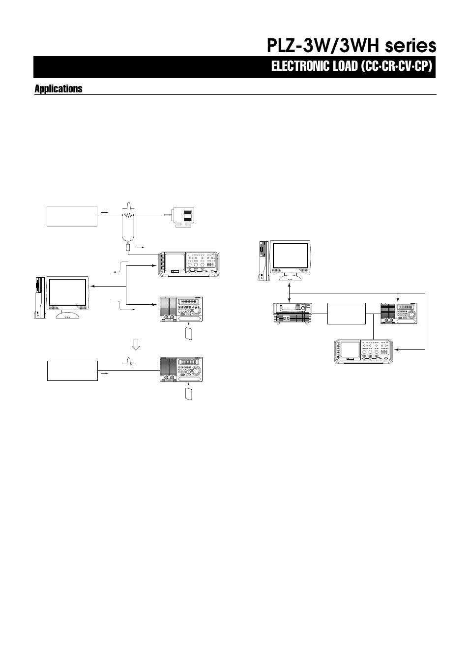 Plz-3w/3wh series, Electronic load (cc·cr·cv·cp), Applications | Atec Kikusui-PLZ1003W User Manual | Page 6 / 10