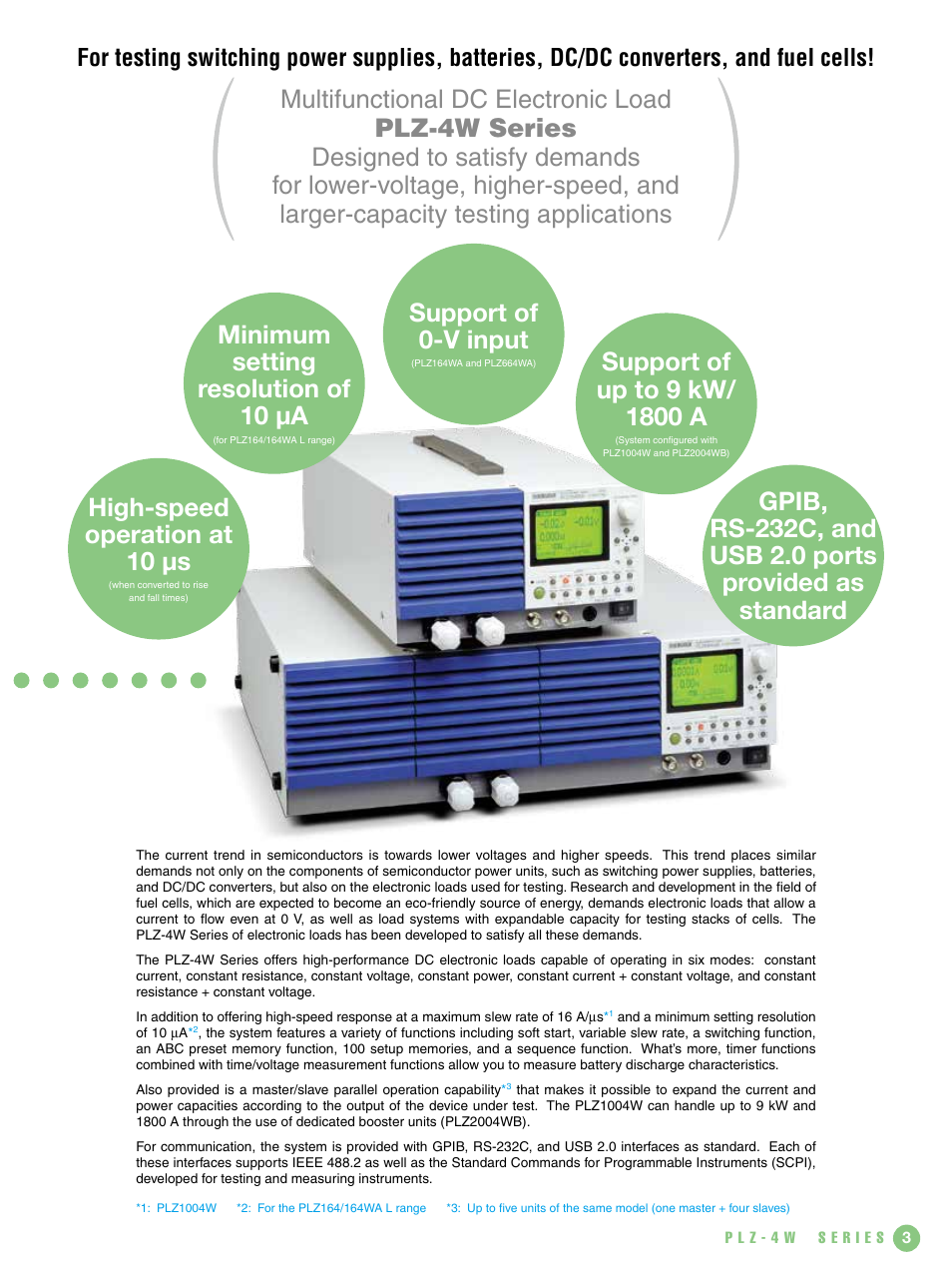 Minimum setting resolution of 10 µa, Support of 0-v input | Atec Kikusui-PLZ-4W Series User Manual | Page 3 / 12