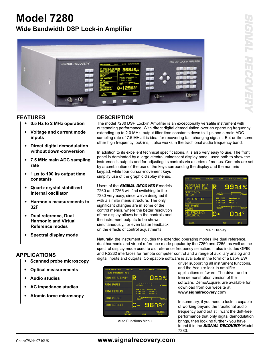 Atec Signal-Recovery-7280 User Manual | 4 pages