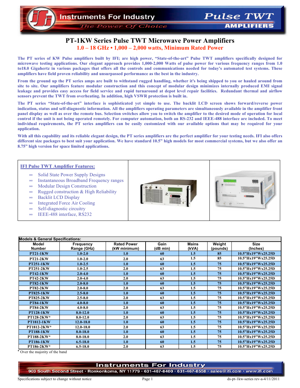 Atec IFI-PT-1KW Series User Manual | 3 pages