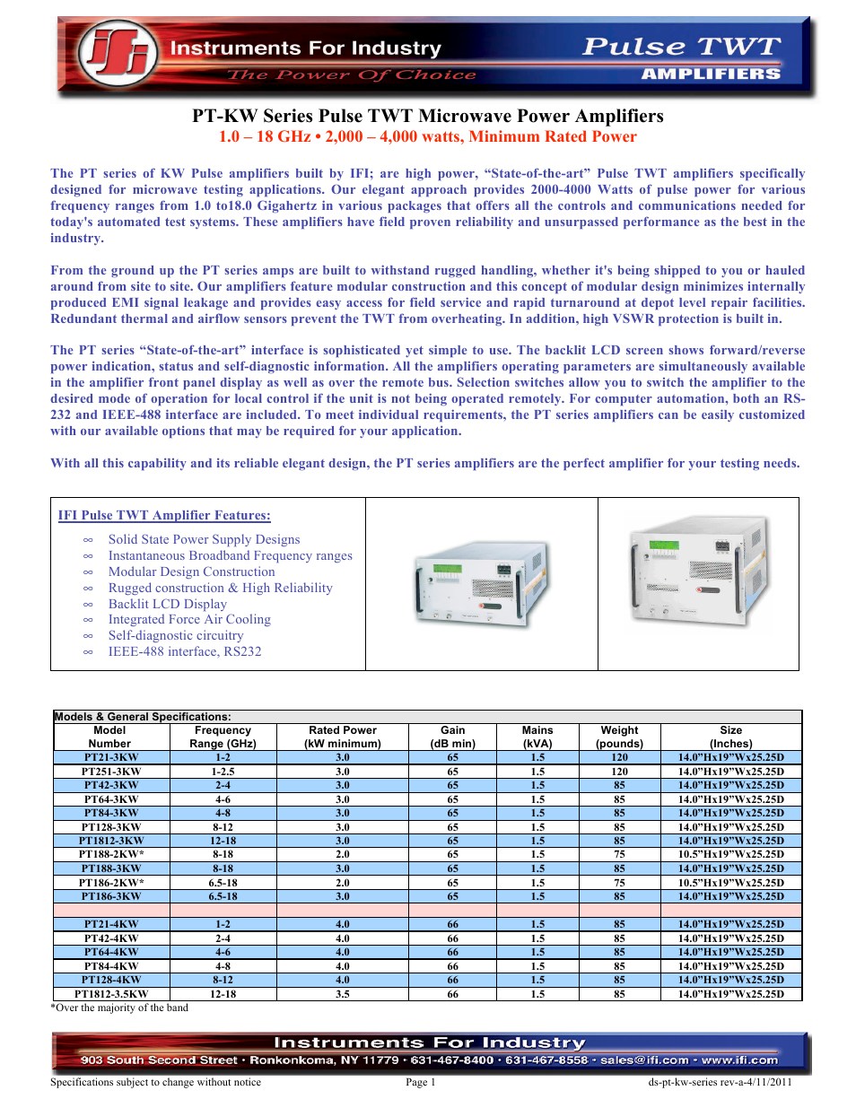 Atec IFI-PT-KWAmplifierSeries User Manual | 3 pages