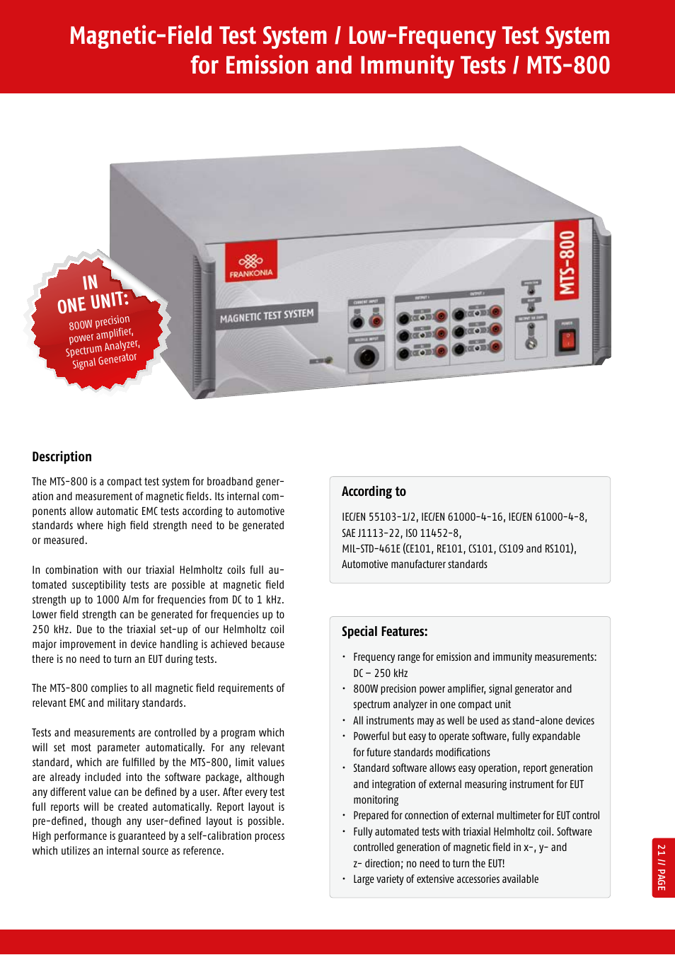 Atec Frankonia-MTS-800 User Manual | 4 pages