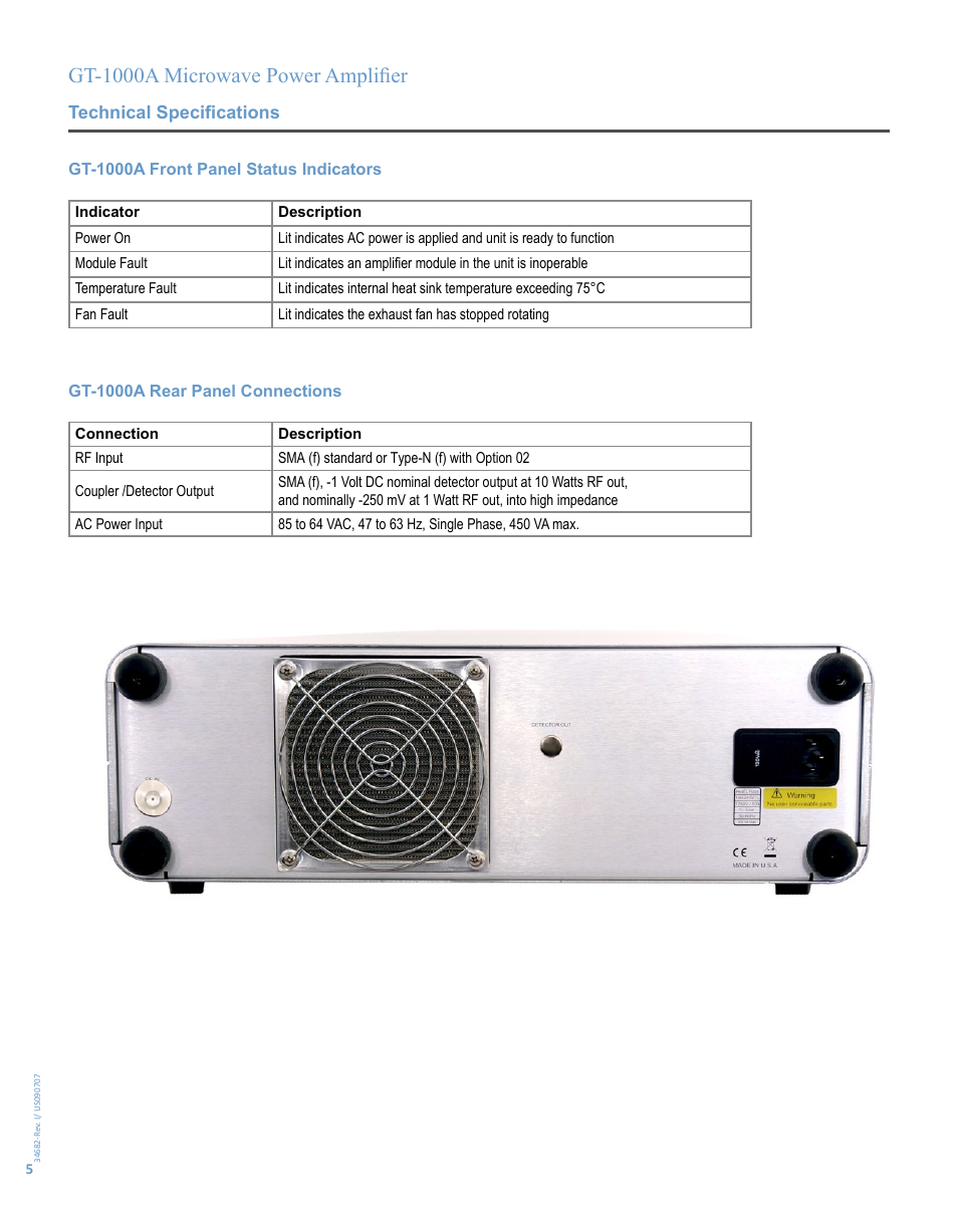 Gt-1000a microwave power amplifier | Atec Giga-tronics-GT-1000A User Manual | Page 6 / 8