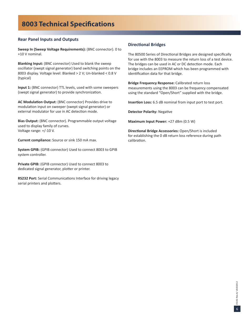 8003 technical specifications | Atec Gigatronics-8003 User Manual | Page 7 / 12